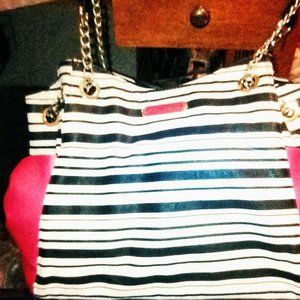 Betty Johnson Black,Pink,and white purse